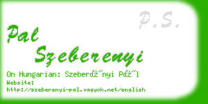 pal szeberenyi business card